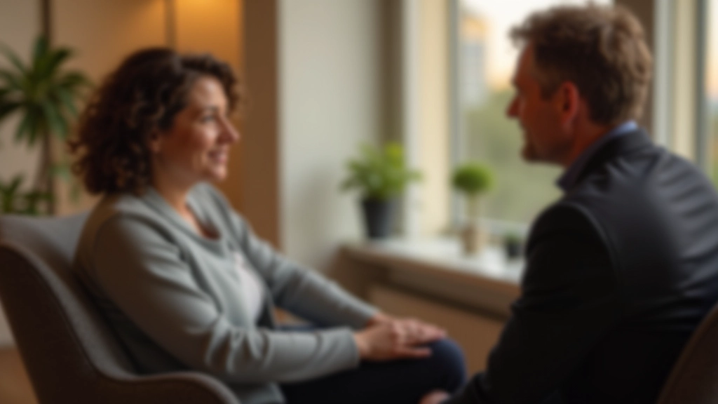 Therapeut oder Coach hört einer Klientin aktiv zu in entspanntem, vertrauensvollem Setting